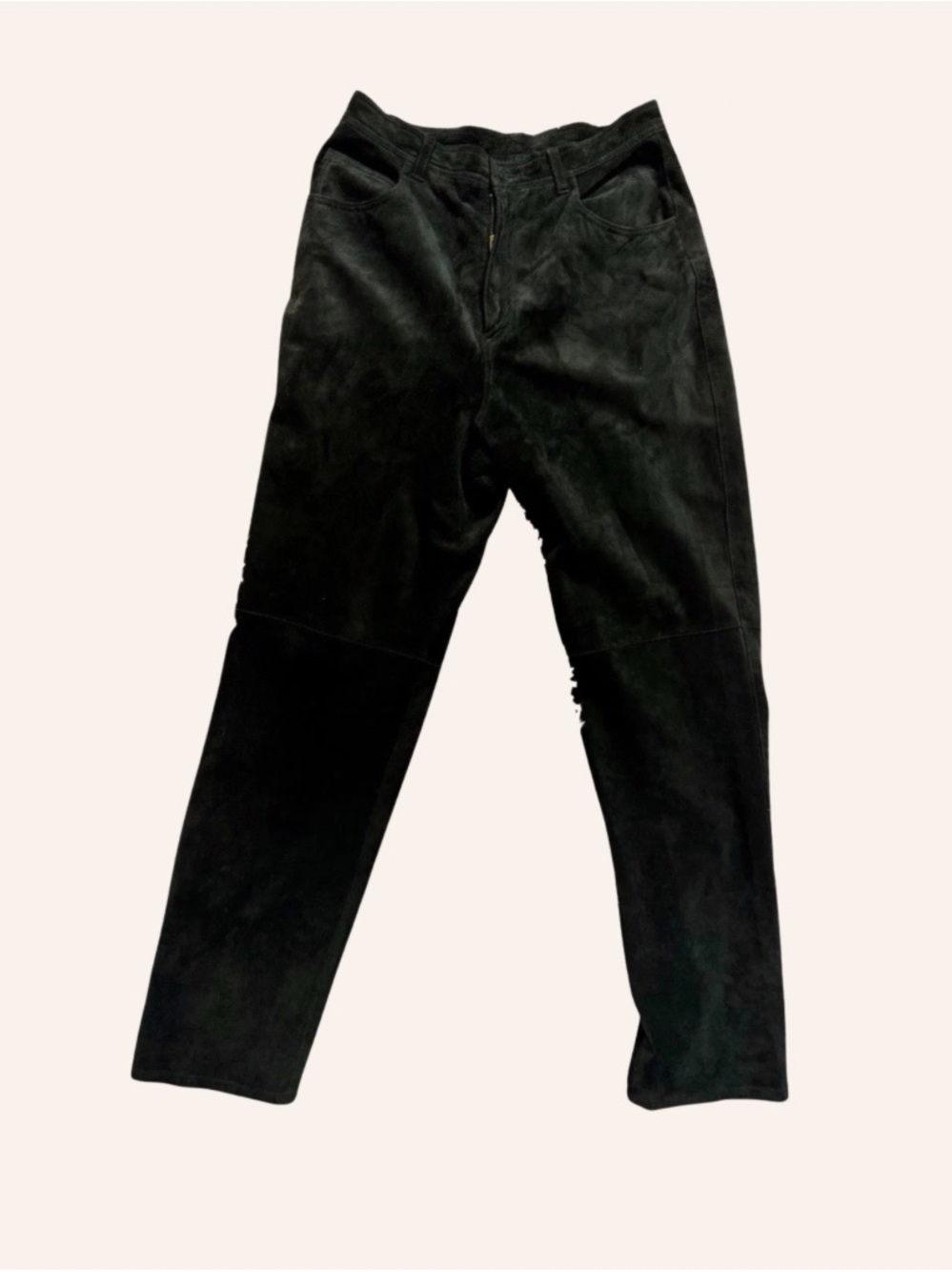 Lauren Ralph Lauren Leather Pants Size 10 Black Suede Straight Leg